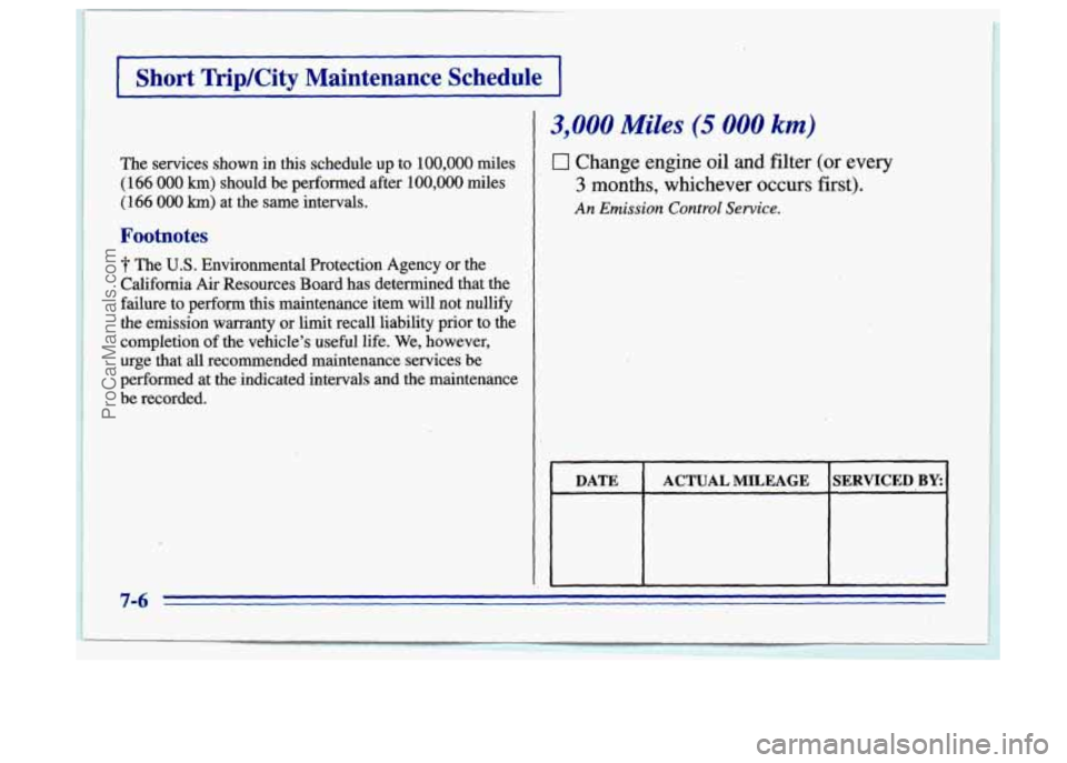 BUICK CENTURY 1996 Owners Manual I f d
I 1 Short TripKity Maintenance Schedule 1 ’
I
- I
.. .I
The services shown in this schedule up to 100,000 miles
(166
000 km) should be performed after 100,000 miles
(166
000 km) at BUICK CENTURY 1996 Owners Manual I f d
I 1 Short TripKity Maintenance Schedule 1 ’
I
- I
.. .I
The services shown in this schedule up to 100,000 miles
(166
000 km) should be performed after 100,000 miles
(166
000 km) at