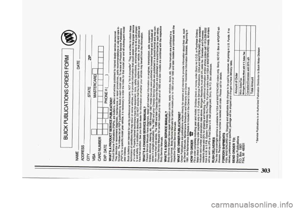 BUICK LESABRE 1993 Owners Manual 4
303 BUICK LESABRE 1993 Owners Manual 4
303