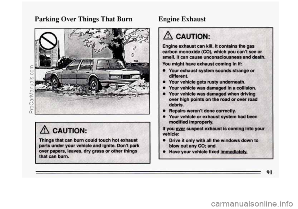 BUICK PARK AVENUE 1994 Owners Manual Parking Over Things That Burn Engine Exhaust
91
ProCarManuals.com BUICK PARK AVENUE 1994 Owners Manual Parking Over Things That Burn Engine Exhaust
91
ProCarManuals.com
