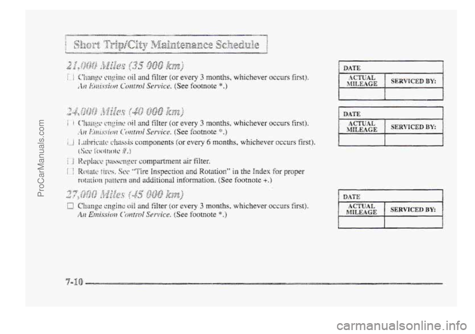 BUICK PARK AVENUE 1998 Owners Manual MILEAGE
B DATE
ProCarManuals.com BUICK PARK AVENUE 1998 Owners Manual MILEAGE
B DATE
ProCarManuals.com