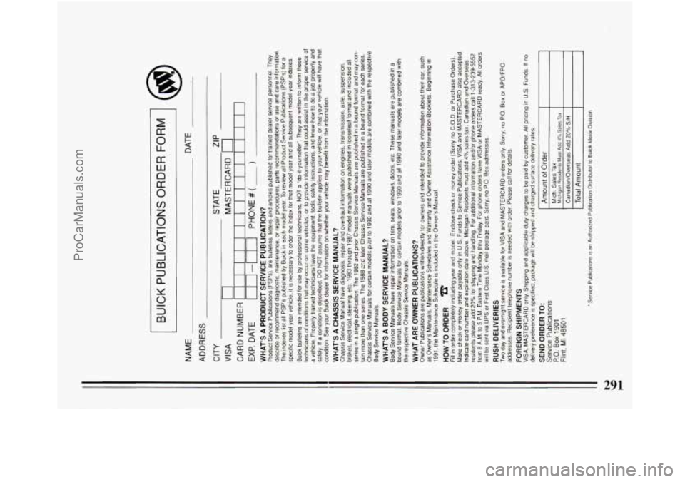 BUICK REGAL 1994  Owners Manual W 
291 
ProCarManuals.com 