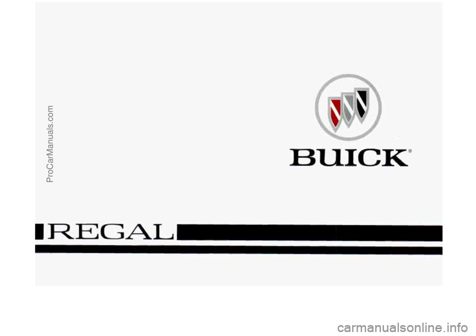 BUICK REGAL 1996  Owners Manual 