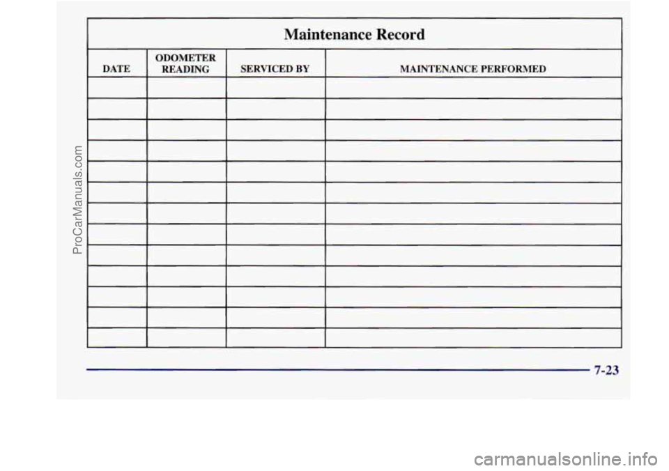 BUICK REGAL 1998  Owners Manual Maintenance  Record 
7-23 
ProCarManuals.com 