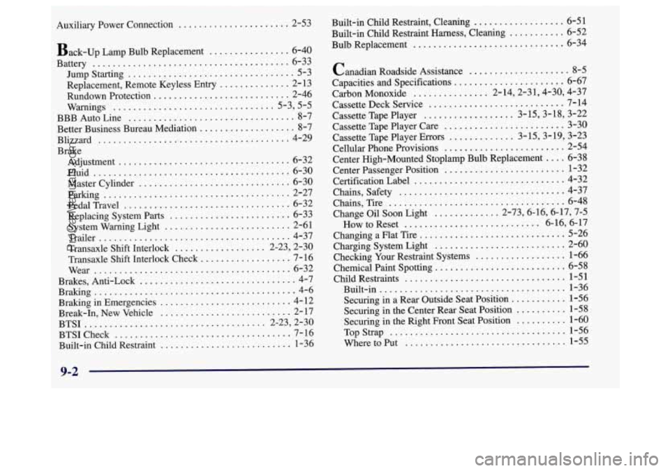 BUICK REGAL 1998  Owners Manual 9-2 
ProCarManuals.com 