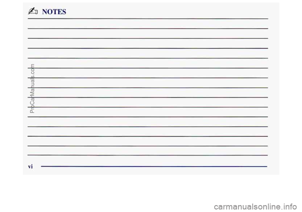 BUICK REGAL 1998 Owners Manual @% NOTES
vi
ProCarManuals.com BUICK REGAL 1998 Owners Manual @% NOTES
vi
ProCarManuals.com