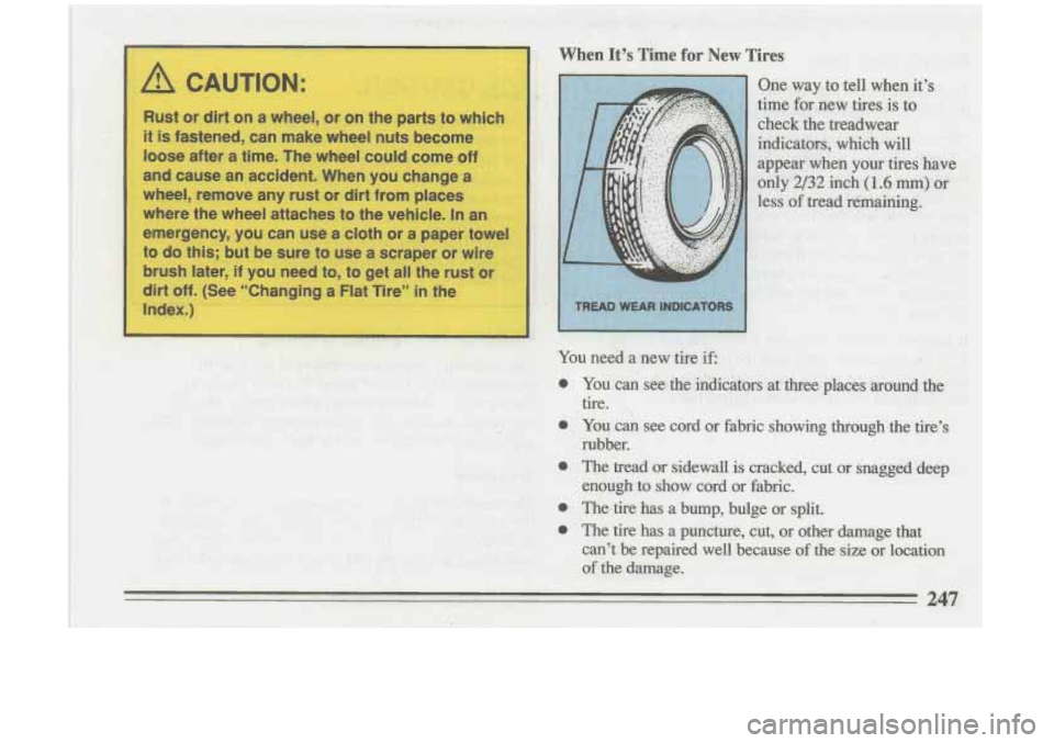 BUICK RIVIERA 1993 Owners Manual A CAUTION: BUICK RIVIERA 1993 Owners Manual A CAUTION: