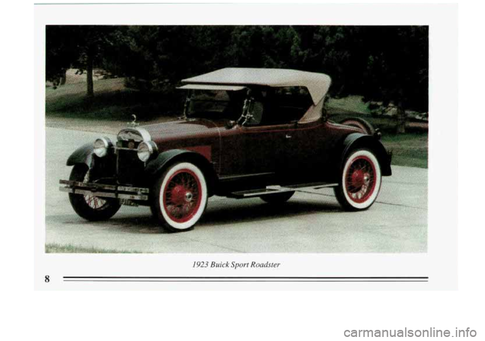 BUICK RIVIERA 1993  Owners Manual 1923 Buick Sport Roadster 
8  