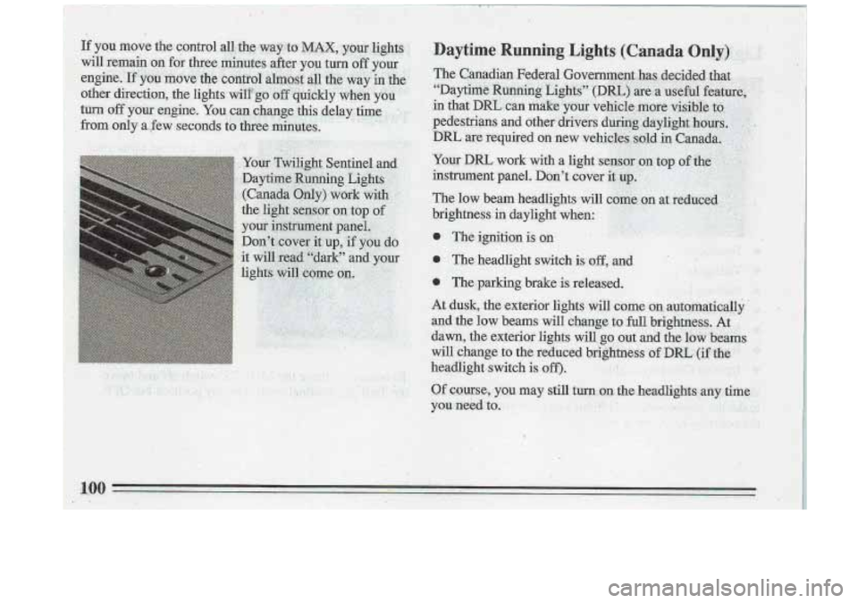 BUICK ROADMASTER 1993  Owners Manual 