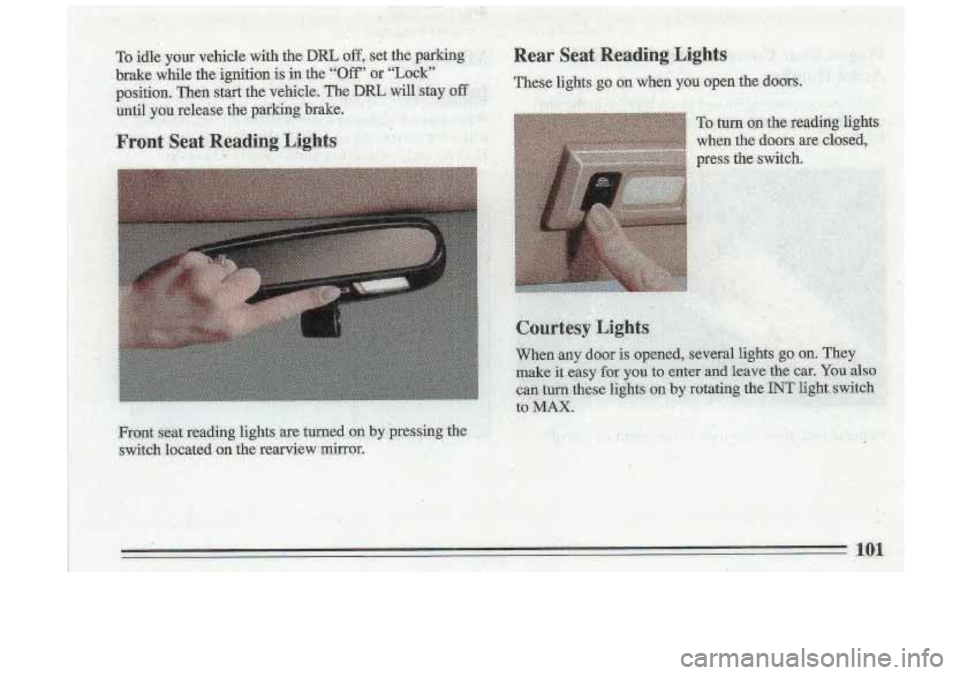 BUICK ROADMASTER 1993  Owners Manual 