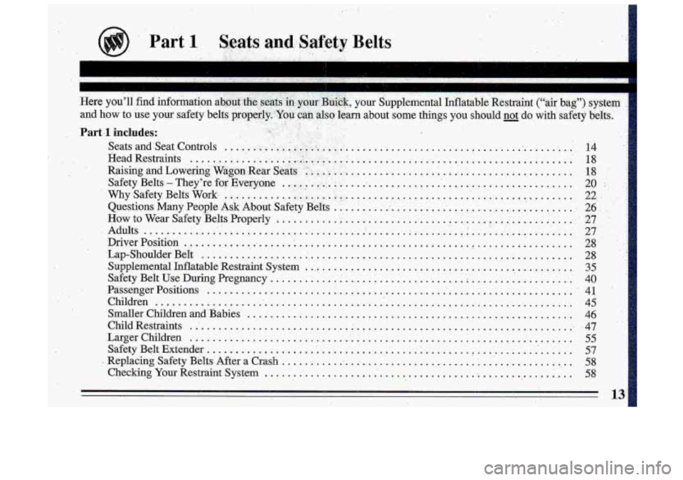 BUICK ROADMASTER 1993 User Guide 
