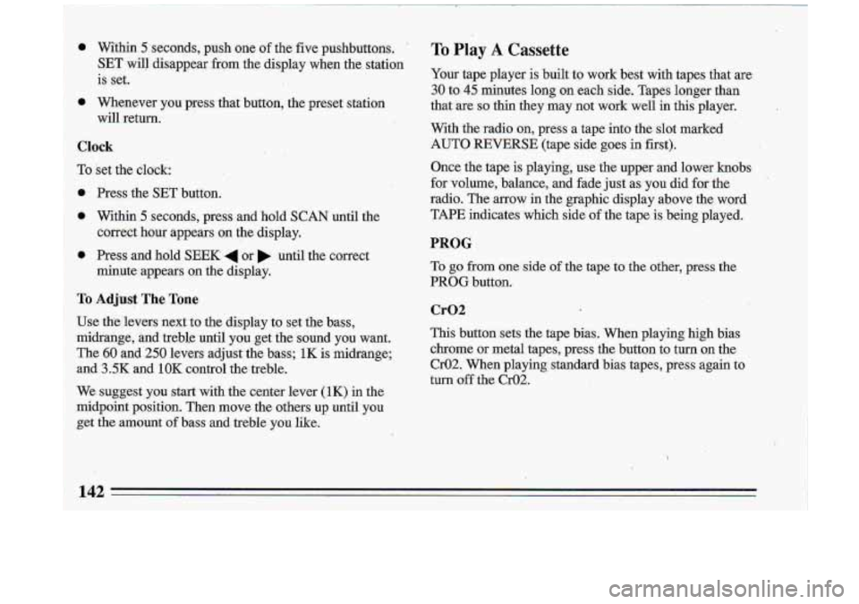 BUICK ROADMASTER 1993  Owners Manual 