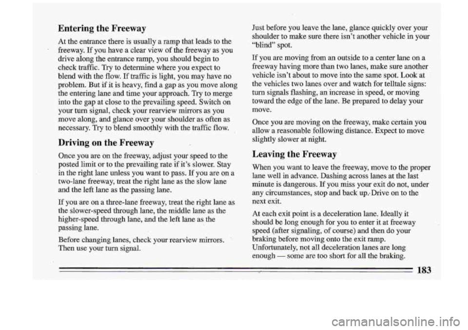 BUICK ROADMASTER 1993  Owners Manual 183  
