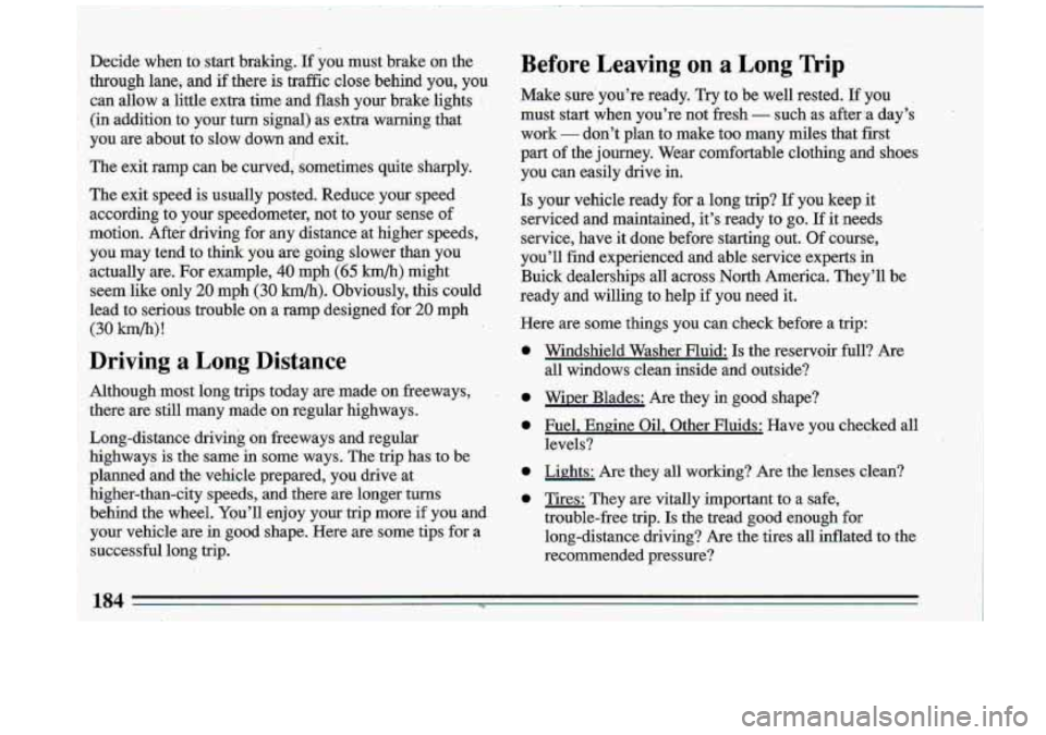 BUICK ROADMASTER 1993  Owners Manual 