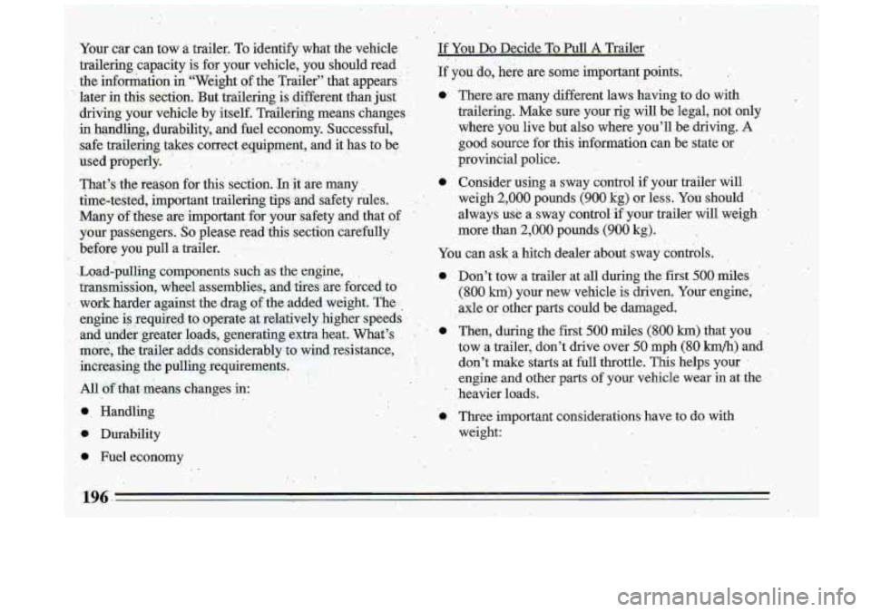 BUICK ROADMASTER 1993 Owners Manual 1: BUICK ROADMASTER 1993 Owners Manual 1: