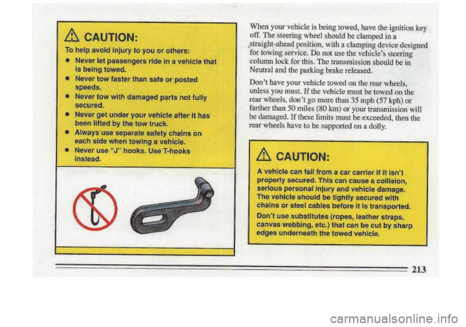 BUICK ROADMASTER 1993  Owners Manual 