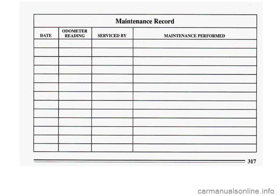 BUICK ROADMASTER 1993  Owners Manual 