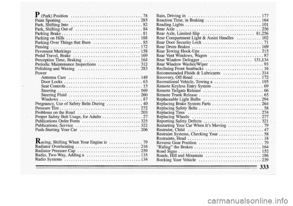 BUICK ROADMASTER 1993 Owners Manual 333 BUICK ROADMASTER 1993 Owners Manual 333