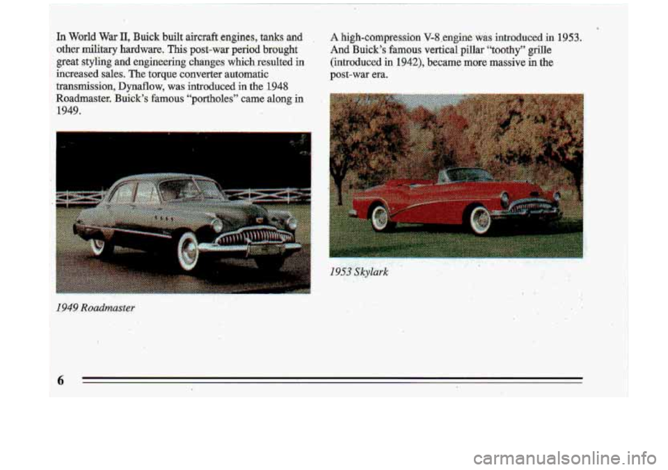 BUICK ROADMASTER 1993  Owners Manual 