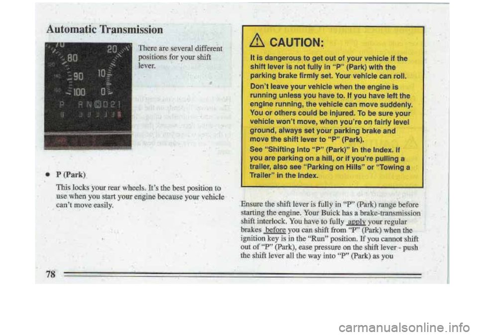 BUICK ROADMASTER 1993 Manual PDF 