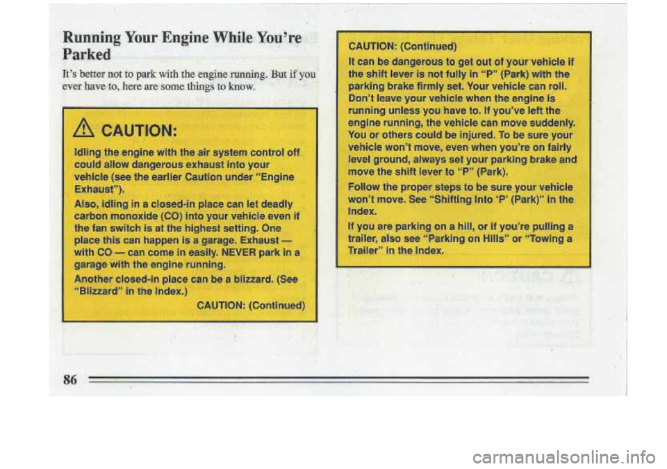 BUICK ROADMASTER 1993 Manual Online 