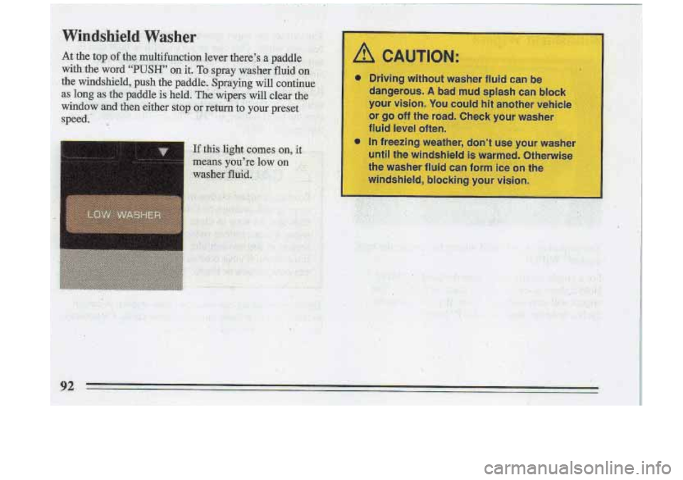 BUICK ROADMASTER 1993  Owners Manual 