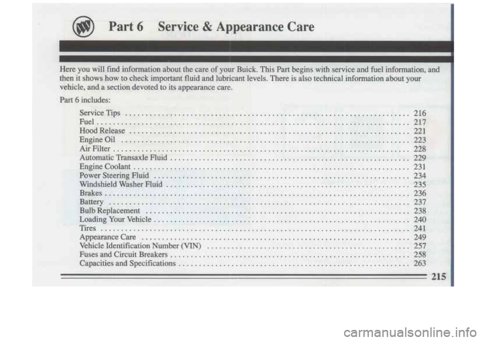 BUICK SKYLARK 1993  Owners Manual 