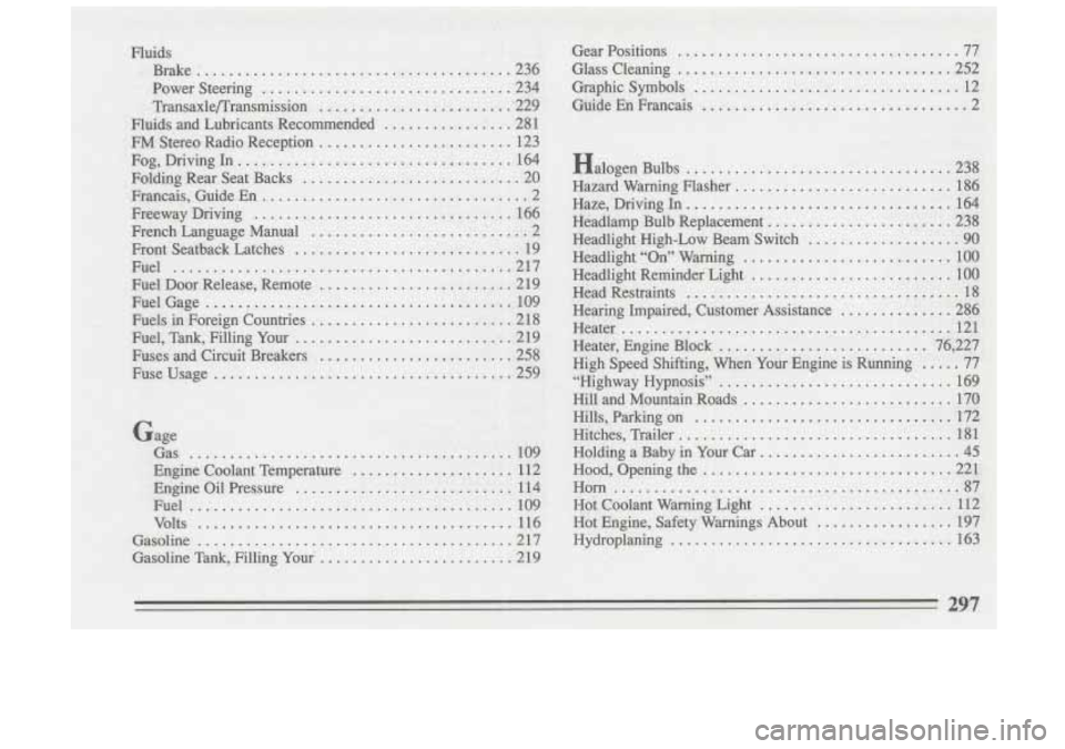 BUICK SKYLARK 1993 Owners Manual BUICK SKYLARK 1993 Owners Manual