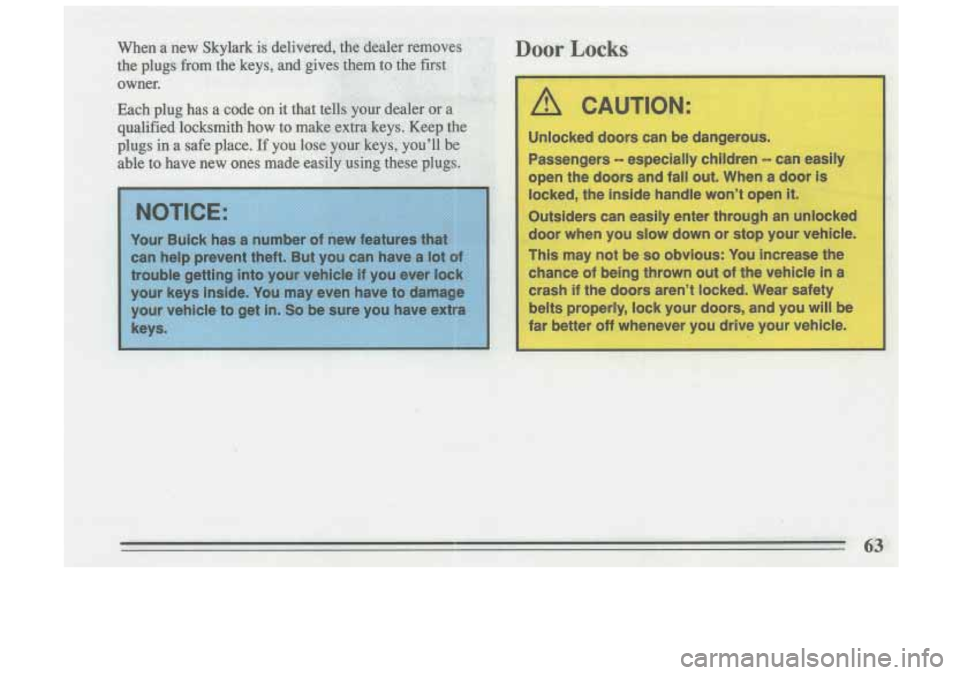 BUICK SKYLARK 1993 Repair Manual a  