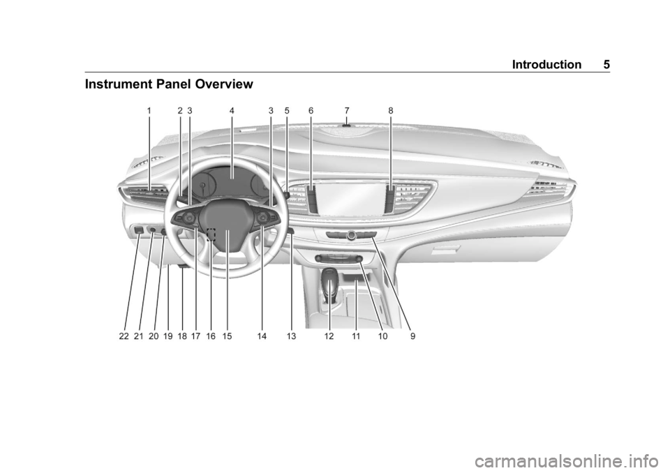 BUICK ENCLAVE 2020  Owners Manual Buick Enclave Owner Manual (GMNA-Localizing-U.S./Canada/Mexico-
13527524) - 2020 - CRC - 4/10/19
Introduction 5
Instrument Panel Overview 