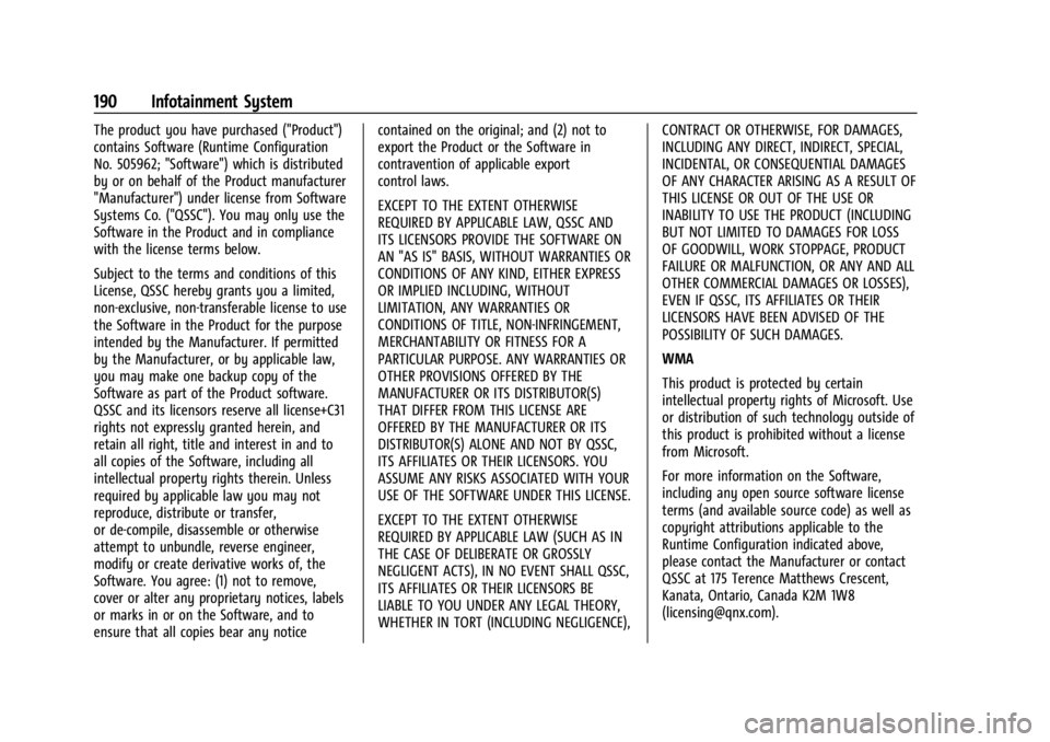 GMC ACADIA 2021 Service Manual GMC Acadia/Acadia Denali Owner Manual (GMNA-Localizing-U.S./Canada/
Mexico-14608671) - 2021 - CRC - 10/26/20
190 Infotainment System
The product you have purchased ("Product")
contains Softwar GMC ACADIA 2021 Service Manual GMC Acadia/Acadia Denali Owner Manual (GMNA-Localizing-U.S./Canada/
Mexico-14608671) - 2021 - CRC - 10/26/20
190 Infotainment System
The product you have purchased ("Product")
contains Softwar