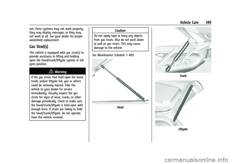 GMC SIERRA 2021  Owners Manual GMC Sierra/Sierra Denali 1500 Owner Manual (GMNA-Localizing-U.S./
Canada/Mexico-14632426) - 2021 - CRC - 11/5/20
Vehicle Care 349
not, these systems may not work properly,
they may display messages, o