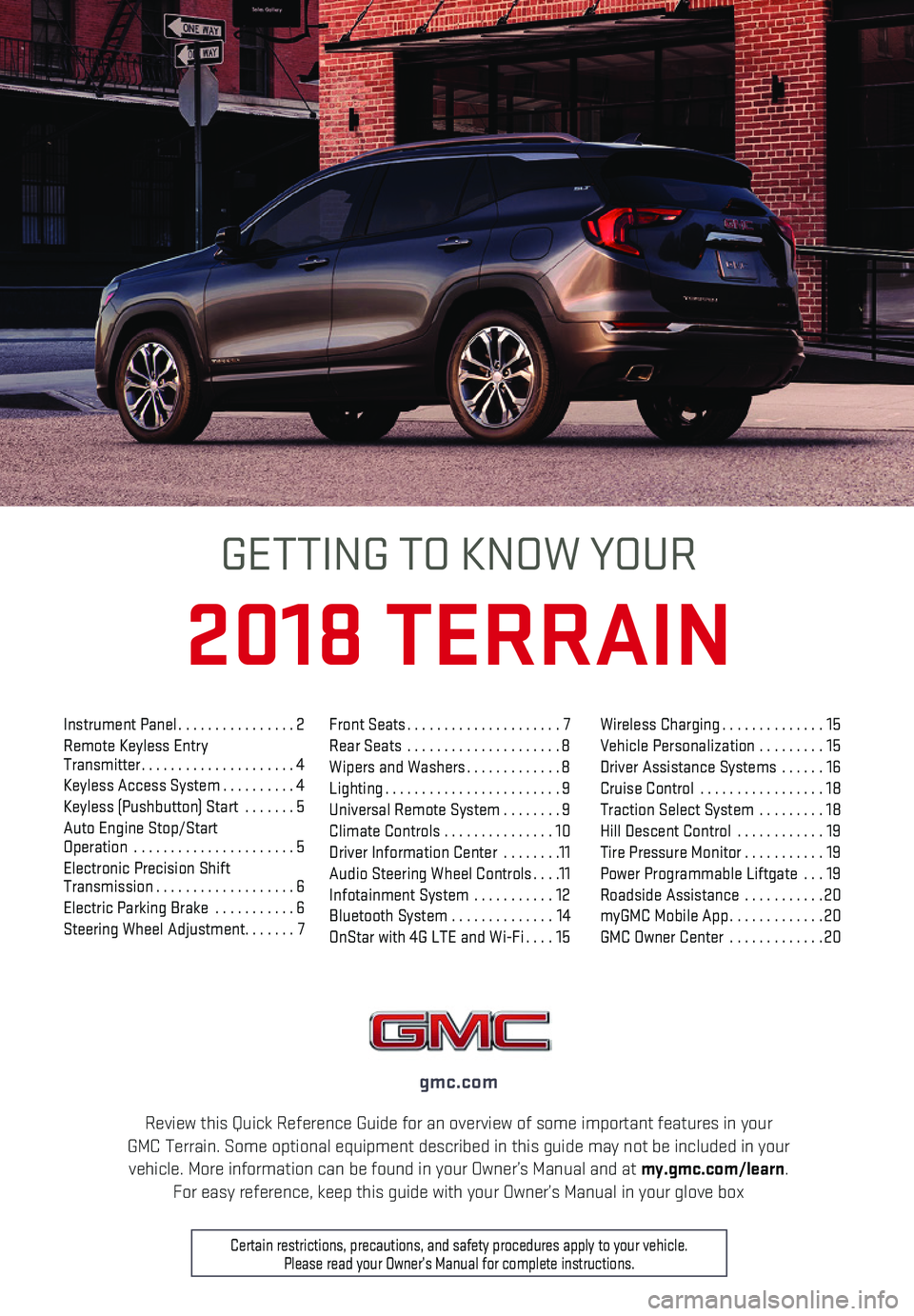GMC TERRAIN 2018  Get To Know Guide 
