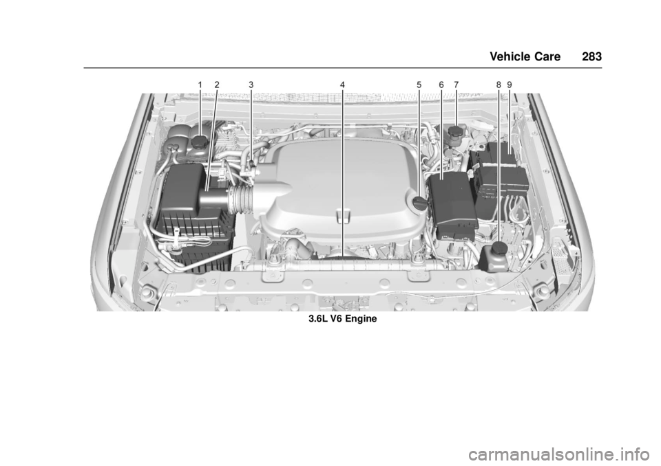 GMC CANYON 2017 Owners Manual GMC Canyon Owner Manual (GMNA-Localizing-U.S./Canada-10122677) -
2017 - crc - 1/20/17
Vehicle Care 283
3.6L V6 Engine GMC CANYON 2017 Owners Manual GMC Canyon Owner Manual (GMNA-Localizing-U.S./Canada-10122677) -
2017 - crc - 1/20/17
Vehicle Care 283
3.6L V6 Engine