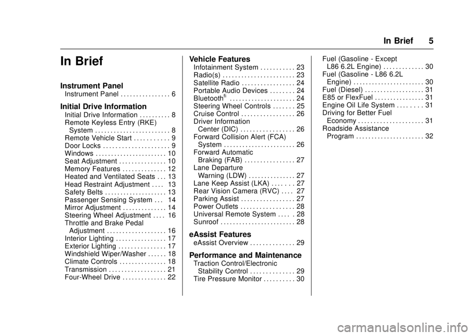 GMC SIERRA 2017  Owners Manual GMC Sierra/Sierra Denali Owner Manual (GMNA-Localizing-U.S./Canada/
Mexico-9955992) - 2017 - crc - 4/18/17
In Brief 5
In Brief
Instrument Panel
Instrument Panel . . . . . . . . . . . . . . . . 6
Initi