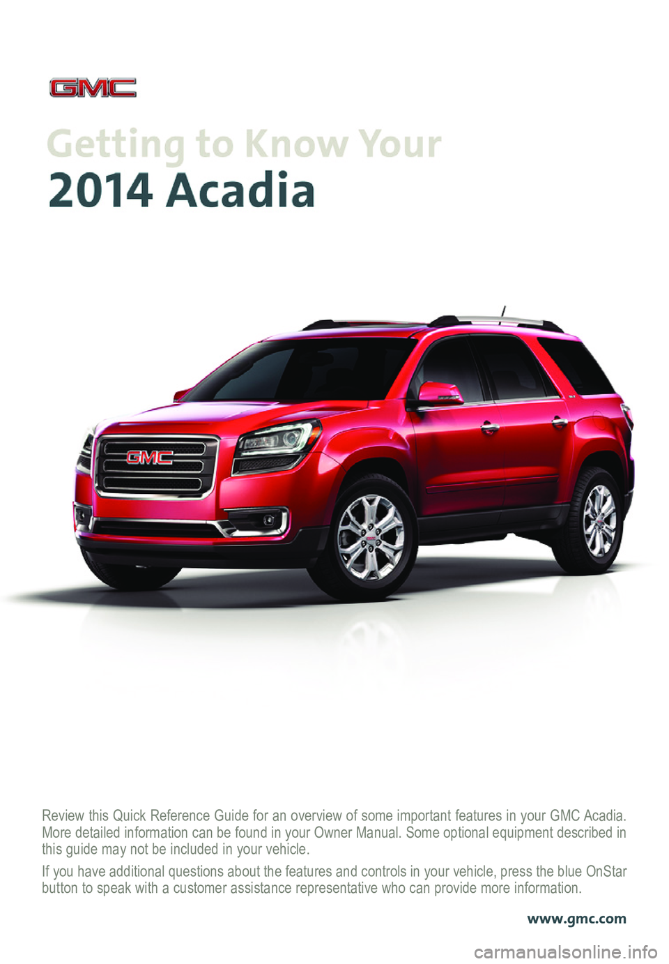 GMC ACADIA 2014  Get To Know Guide 