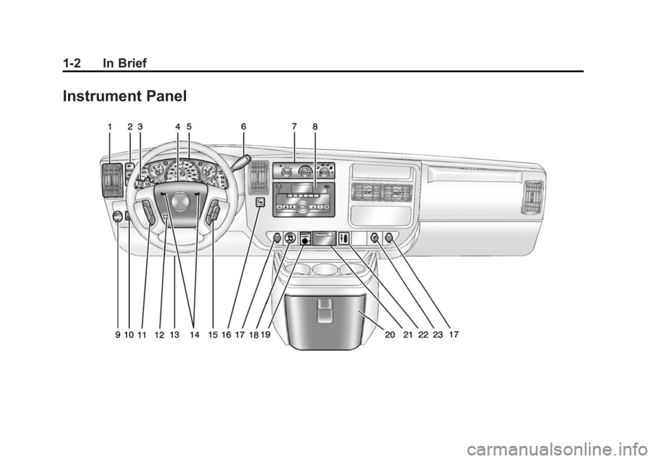 GMC SAVANA 2014  Owners Manual Black plate (2,1)GMC Savana Owner Manual (GMNA-Localizing-U.S./Canada-6014682) -
2014 - CRC 2nd Edition - 8/26/13
1-2 In Brief
Instrument Panel 