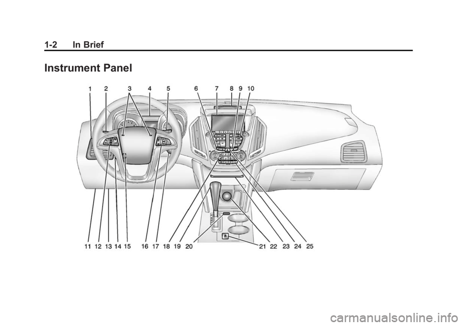GMC TERRAIN 2014 Owners Manual Black plate (2,1)GMC Terrain/Terrain Denali Owner Manual (GMNA-Localizing-U.S./Canada/
Mexico-6081485) - 2014 - CRC - 12/6/13
1-2 In Brief
Instrument Panel GMC TERRAIN 2014 Owners Manual Black plate (2,1)GMC Terrain/Terrain Denali Owner Manual (GMNA-Localizing-U.S./Canada/
Mexico-6081485) - 2014 - CRC - 12/6/13
1-2 In Brief
Instrument Panel