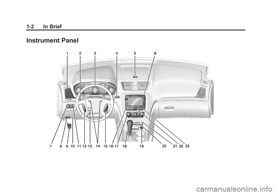 GMC ACADIA 2013 Owners Manual Black plate (2,1)Acadia/Acadia Denali Owner Manual - 2013 - crc2 - 12/11/12
1-2 In Brief
Instrument Panel GMC ACADIA 2013 Owners Manual Black plate (2,1)Acadia/Acadia Denali Owner Manual - 2013 - crc2 - 12/11/12
1-2 In Brief
Instrument Panel