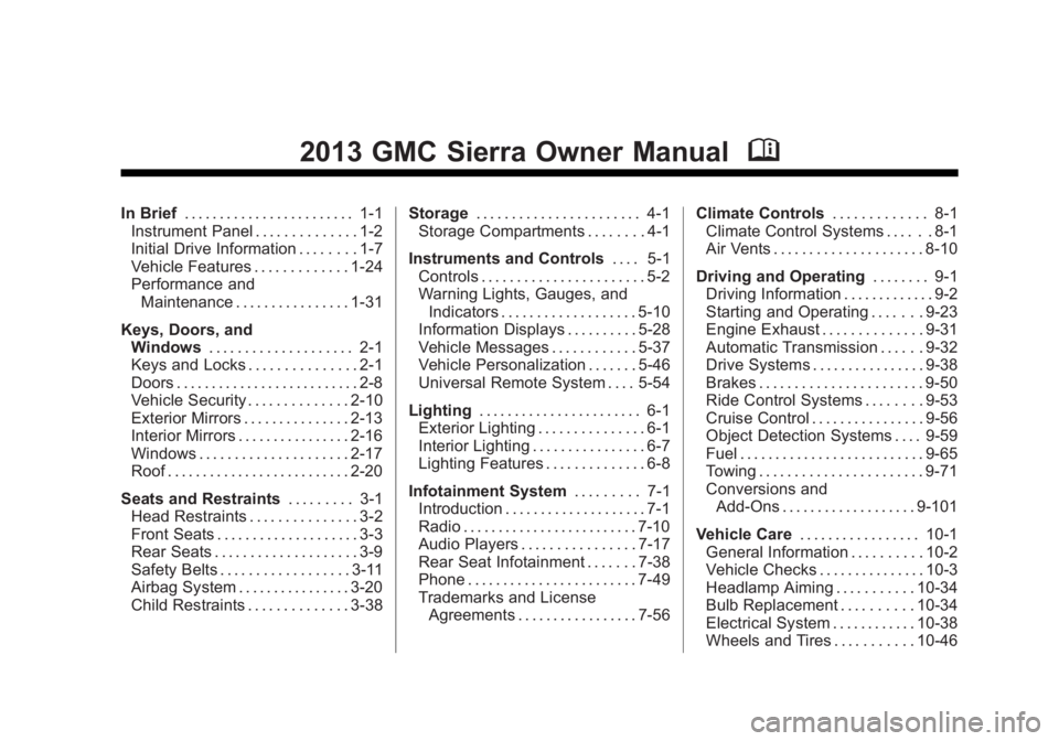 GMC SIERRA 2013  Owners Manual 