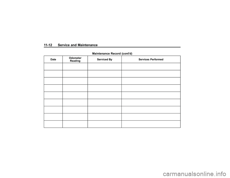 GMC CANYON 2011  Owners Manual Bla ck pla te (1 2,1 )
G M C Can yon Owner M an ual - 2011
1 1 -1 2 Serv ic e an d Main te n an ce
M ain te n an ce Rec o rd (c o ntd )
D ate O
dom ete r
R ead in g S
erv ic e d By Serv ic es Perfo r
