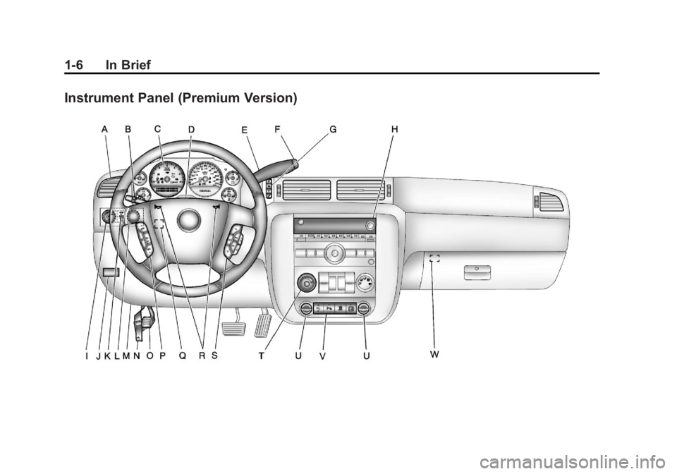 GMC SIERRA 2011 User Guide Black plate (6,1)GMC Sierra Owner Manual - 2011
1-6 In Brief
Instrument Panel (Premium Version) 