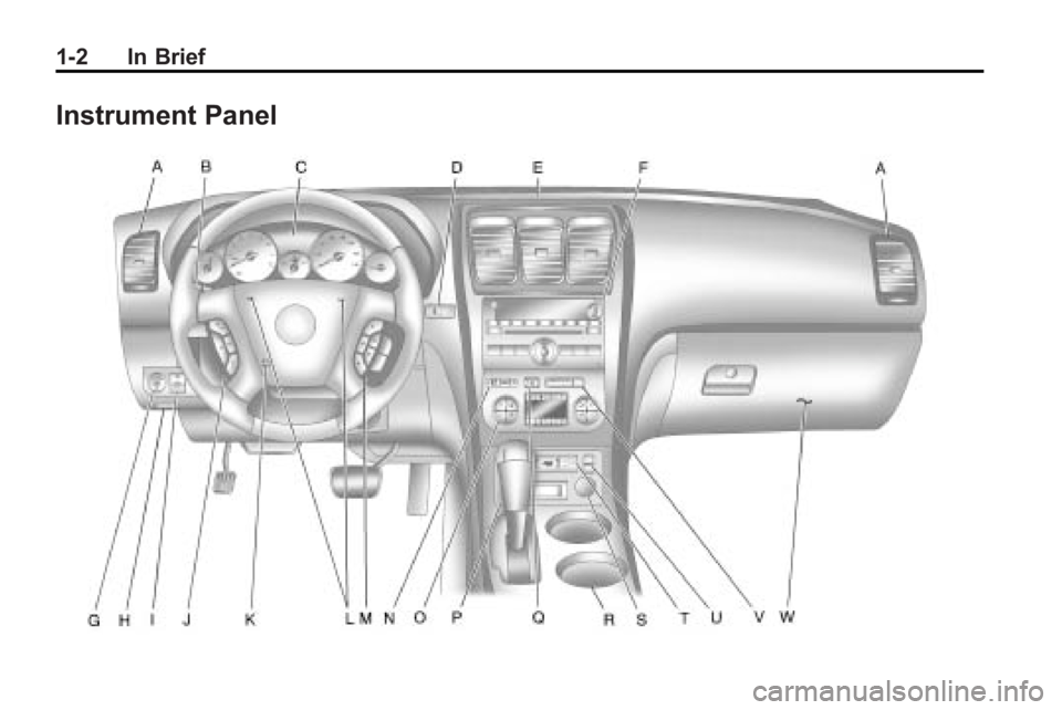GMC ACADIA 2010  Owners Manual 1-2 In Brief
Instrument Panel 