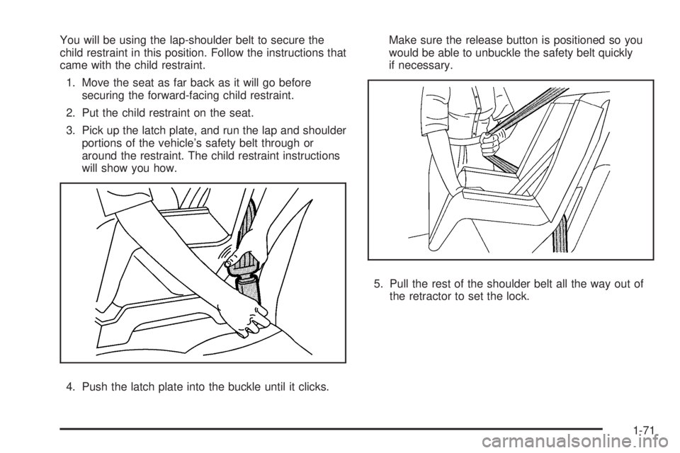 GMC SIERRA 2009 Manual PDF You will be using the lap-shoulder belt to secure the
child restraint in this position. Follow the instructions that
came with the child restraint.
1. Move the seat as far back as it will go before
se GMC SIERRA 2009 Manual PDF You will be using the lap-shoulder belt to secure the
child restraint in this position. Follow the instructions that
came with the child restraint.
1. Move the seat as far back as it will go before
se