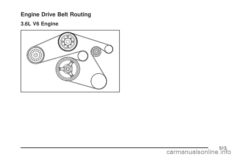 GMC ACADIA 2007  Owners Manual Engine Drive Belt Routing
3.6L V6 Engine
513 