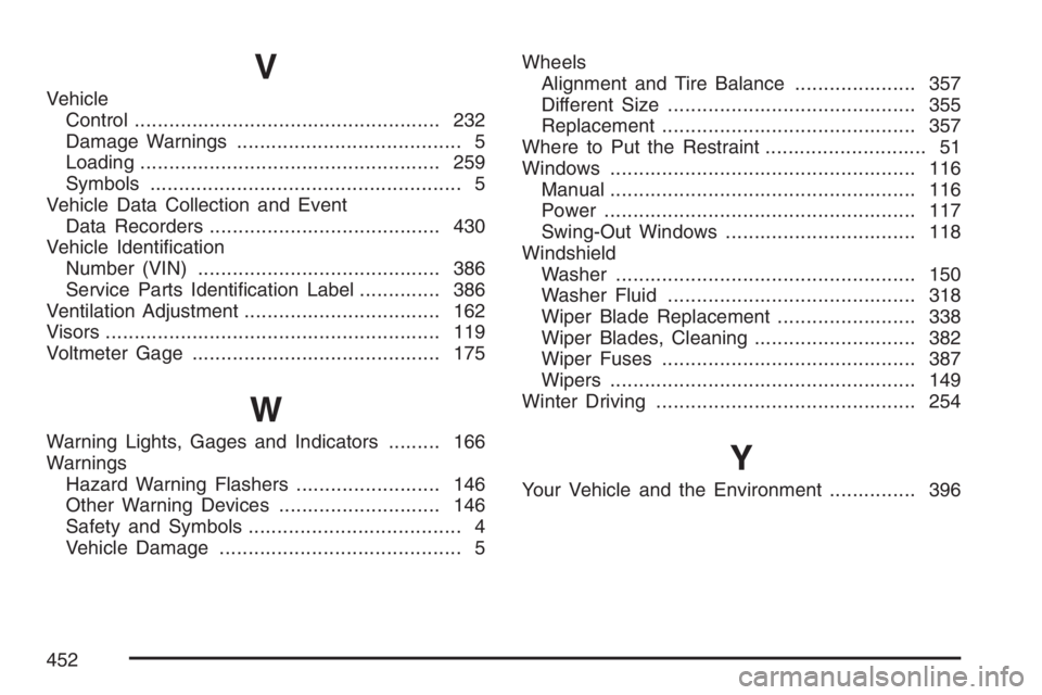 GMC SAVANA 2007 Owners Manual V
Vehicle
Control..................................................... 232
Damage Warnings....................................... 5
Loading.................................................... 259
Symb GMC SAVANA 2007 Owners Manual V
Vehicle
Control..................................................... 232
Damage Warnings....................................... 5
Loading.................................................... 259
Symb