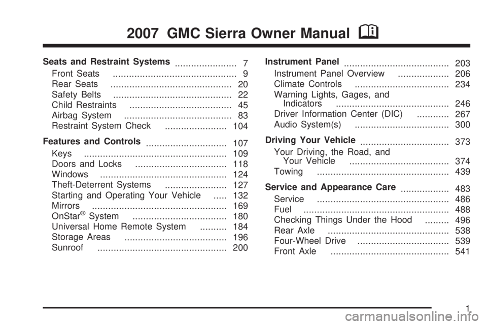GMC SIERRA 2007  Owners Manual 