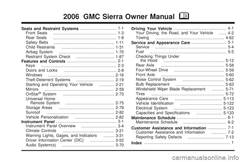 GMC SIERRA 2006  Owners Manual 