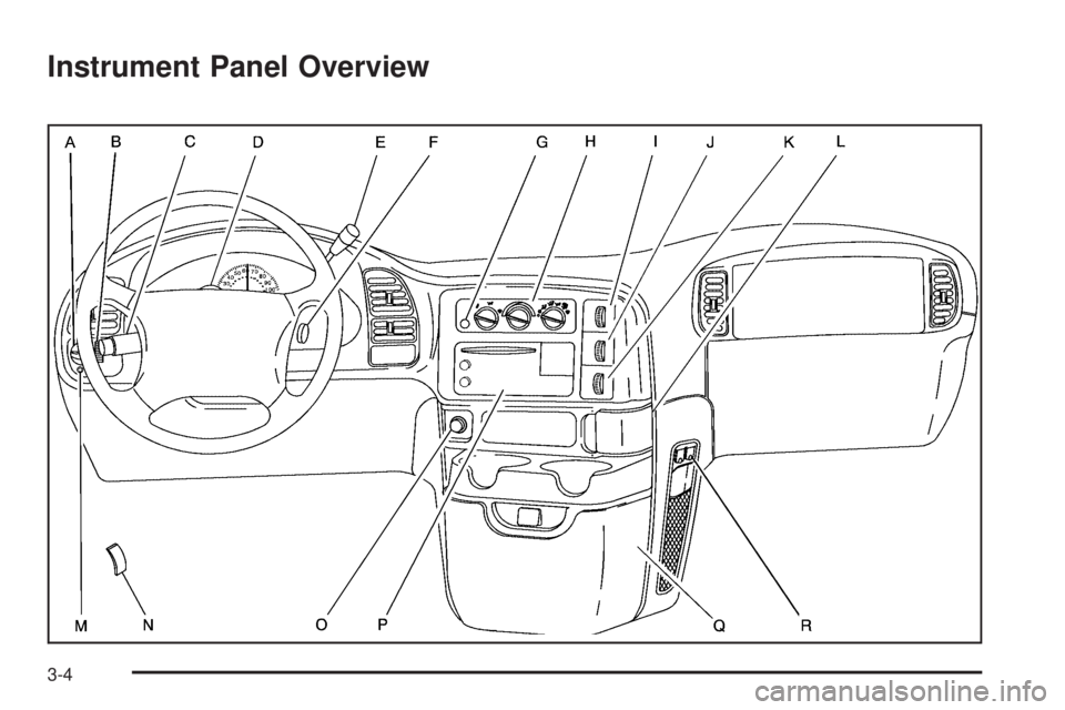 GMC SAFARI 2005  Owners Manual Instrument Panel Overview
3-4 