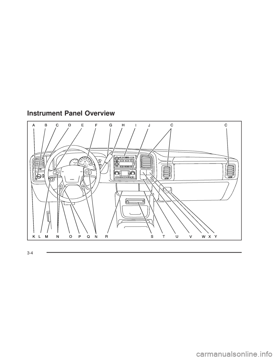 GMC SIERRA 2005 Owners Manual Instrument Panel Overview
3-4 GMC SIERRA 2005 Owners Manual Instrument Panel Overview
3-4
