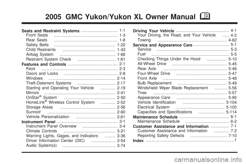 GMC YUKON 2005  Owners Manual 